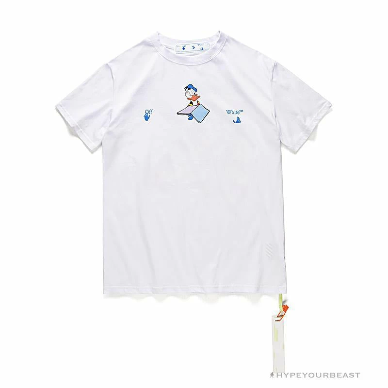 Hypeyourbeast OFF-WHITE Summer Donald Duck Print Tee Shirt 'WHITE' 1 Hypeyourbeast OFF-WHITE Summer Donald Duck Print Tee Shirt 'WHITE'