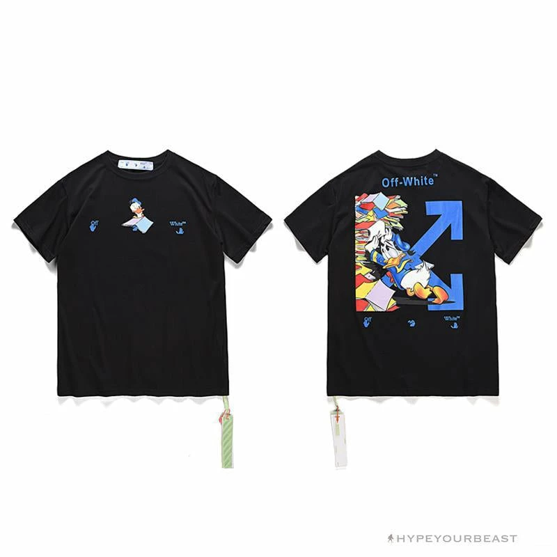 Hypeyourbeast OFF-WHITE Summer Donald Duck Print Tee Shirt 'BLACK' 3 Hypeyourbeast OFF-WHITE Summer Donald Duck Print Tee Shirt 'BLACK'