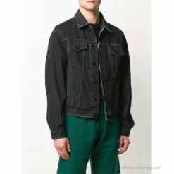 Hypeyourbeast OFF-WHITE Autumn And Winter New ️Back Blue Arrow Wash Denim Jacket Hoodies & Jackets