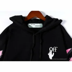 Hypeyourbeast OFF-WHITE Pink Orange Arrow Hoodie 'BLACK' Hoodies & Jackets
