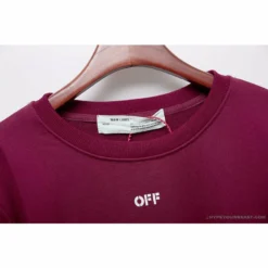 Hypeyourbeast OFF-WHITE Classic Basic Cotton Terry Long Sleeve Shirt 'WINE RED' Shirts 23 Hypeyourbeast OFF-WHITE Classic Basic Cotton Terry Long Sleeve Shirt 'WINE RED' Shirts