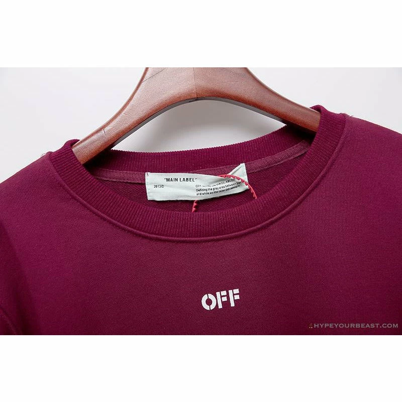 Hypeyourbeast OFF-WHITE Classic Basic Cotton Terry Long Sleeve Shirt 'WINE RED' Shirts 4 Hypeyourbeast OFF-WHITE Classic Basic Cotton Terry Long Sleeve Shirt 'WINE RED' Shirts