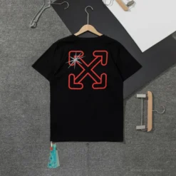 Hypeyourbeast T-Shirts OFF-WHITE Red Flash Cross Arrow Tee Shirt 'BLACK'