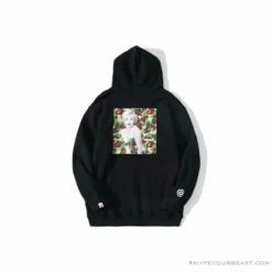 Hypeyourbeast Clothes BAPE Marilyn Monroe Camouflage Background Hoodie 'BLACK'
