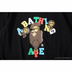 Hypeyourbeast BAPE Baby Milo Color Letter Monkey Tee Shirt 'BLACK'