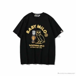Hypeyourbeast BAPE Baby Milo Owl Bronzing Tee Shirt 'BLACK'