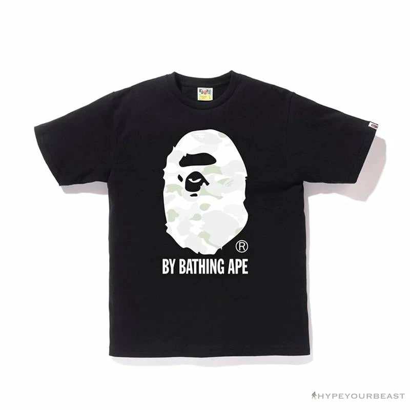 Hypeyourbeast BAPE Luminous Spots Camouflage Great Ape Man White Head Cotton Short Sleeve Tee Shirt 'BLACK' Clothes 1 Hypeyourbeast BAPE Luminous Spots Camouflage Great Ape Man White Head Cotton Short Sleeve Tee Shirt 'BLACK' Clothes