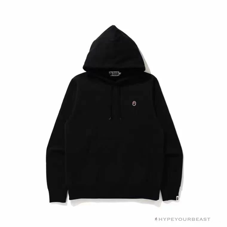 Hypeyourbeast BAPE Classic Ape Head Embroidered Standard Cotton Terry Hoodie 'BLACK' Clothes 1 Hypeyourbeast BAPE Classic Ape Head Embroidered Standard Cotton Terry Hoodie 'BLACK' Clothes