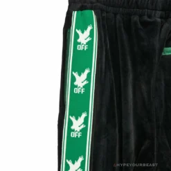 Hypeyourbeast OFF-WHITE Side Webbing Casual Green Letter Pants