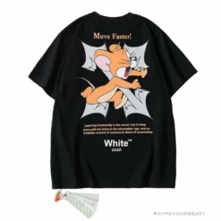 Hypeyourbeast OFF-WHITE Jerry Move Faster Tee Shirt 'BLACK' T-Shirts