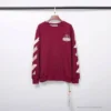 Hypeyourbeast OFF-WHITE Rubber Strip Arrow Long Sleeve Shirt 'WINE RED' Shirts