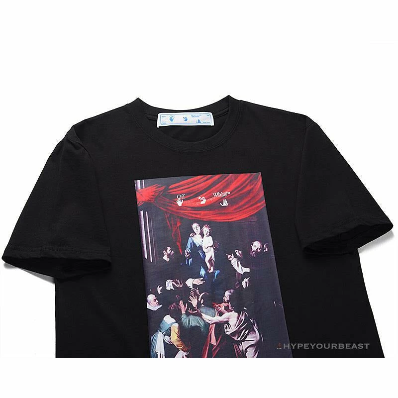 Hypeyourbeast OFF-WHITE Baroque Angel Religious Painting Tee Shirt 'BLACK' T-Shirts 3 Hypeyourbeast OFF-WHITE Baroque Angel Religious Painting Tee Shirt 'BLACK' T-Shirts