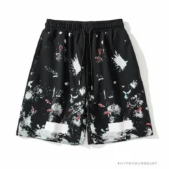 Hypeyourbeast Pants OFF-WHITE Hot Starry Sky Fireworks Shorts 'BLACK'