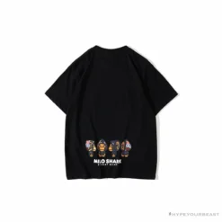 Hypeyourbeast BAPE Baby Milo Blue Shark Hat Little Monkey Tee Shirt 'BLACK' Clothes