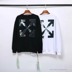 Hypeyourbeast OFF-WHITE New Madonna Painting Cotton Terry Long Sleeve Shirt 'BLACK' Shirts