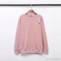 Hypeyourbeast BAPE Behind The Great Ape-Man Head Long Sleeve Shirt 'PINK' Clothes