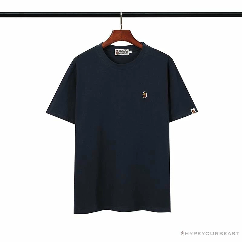 Hypeyourbeast Clothes BAPE Classic Embroidered Logo Ape Head Tee Shirt 'BLUE' 1 Hypeyourbeast Clothes BAPE Classic Embroidered Logo Ape Head Tee Shirt 'BLUE'