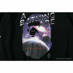 Hypeyourbeast Clothes BAPE Universe Solar System Ape Man Head Tee Shirt 'BLACK'