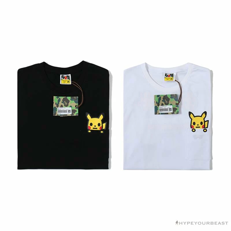 Hypeyourbeast Clothes BAPE Baby Milo Pocket Pikachu Tee Shirt 'WHITE' 7 Hypeyourbeast Clothes BAPE Baby Milo Pocket Pikachu Tee Shirt 'WHITE'