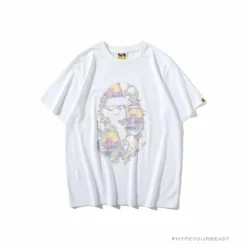 Hypeyourbeast Clothes BAPE Great Ape Head Symphony Lightning Tee Shirt 'WHITE'