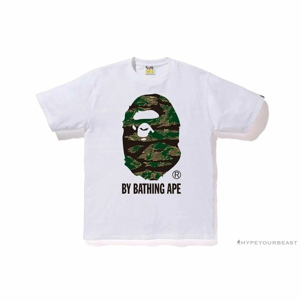 Hypeyourbeast Clothes BAPE Tiger Pattern Camouflage Ape Man Initial Print Tee Shirt 'WHITE' 4 Hypeyourbeast Clothes BAPE Tiger Pattern Camouflage Ape Man Initial Print Tee Shirt 'WHITE'