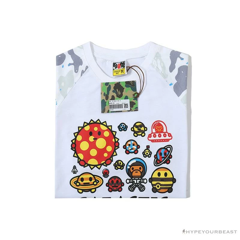 Hypeyourbeast BAPE Baby Milo Galaxy Astronaut Luminous Tee Shirt 'WHITE' Clothes 3 Hypeyourbeast BAPE Baby Milo Galaxy Astronaut Luminous Tee Shirt 'WHITE' Clothes