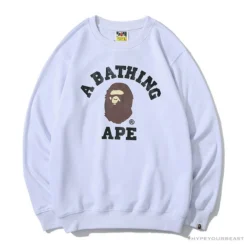 Hypeyourbeast Clothes BAPE X Bathing Ape Head Long Sleeve Shirt 'WHITE'