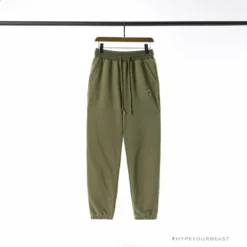 Hypeyourbeast BAPE Classic Ape Head Embroidered Standard Cotton Terry Pants 'ARMY GREEN'