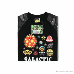 Hypeyourbeast Clothes BAPE Baby Milo Galaxy Astronaut Luminous Tee Shirt 'BLACK'