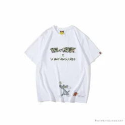 Hypeyourbeast BAPE Little Ape Head Tom And Jerry Chase Tee Shirt 'WHITE' Clothes