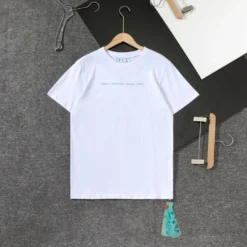 Hypeyourbeast OFF-WHITE Light Blue Marker Draw Pattern Tee Shirt 'WHITE' 11 Hypeyourbeast OFF-WHITE Light Blue Marker Draw Pattern Tee Shirt 'WHITE'