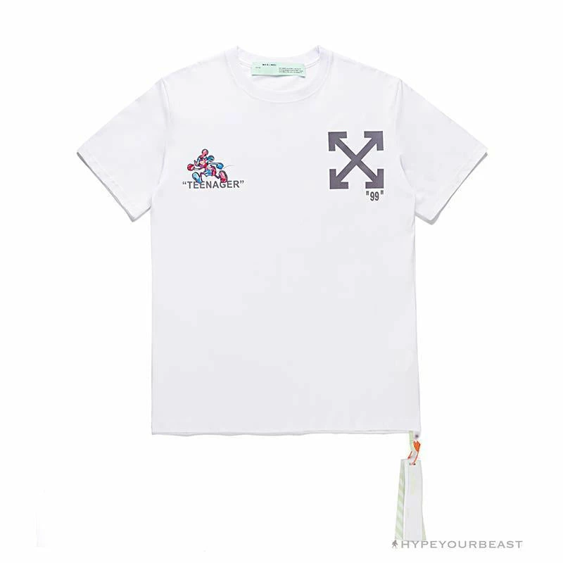 Hypeyourbeast T-Shirts OFF-WHITE Joint Running Mickey Mouse Arrow Tee Shirt 'WHITE' 1 Hypeyourbeast T-Shirts OFF-WHITE Joint Running Mickey Mouse Arrow Tee Shirt 'WHITE'