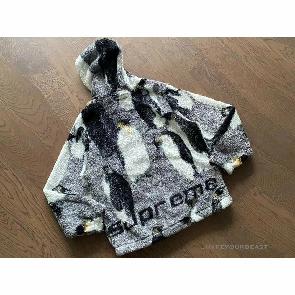 HypeYourBeast Supreme Penguins Hooded Fleece Jacket Black Hoodies & Jackets 1 HypeYourBeast Supreme Penguins Hooded Fleece Jacket Black Hoodies & Jackets