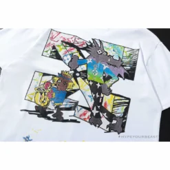 Hypeyourbeast OFF-WHITE LV Pattern Cartoon Series Tee Shirt 'WHITE' T-Shirts
