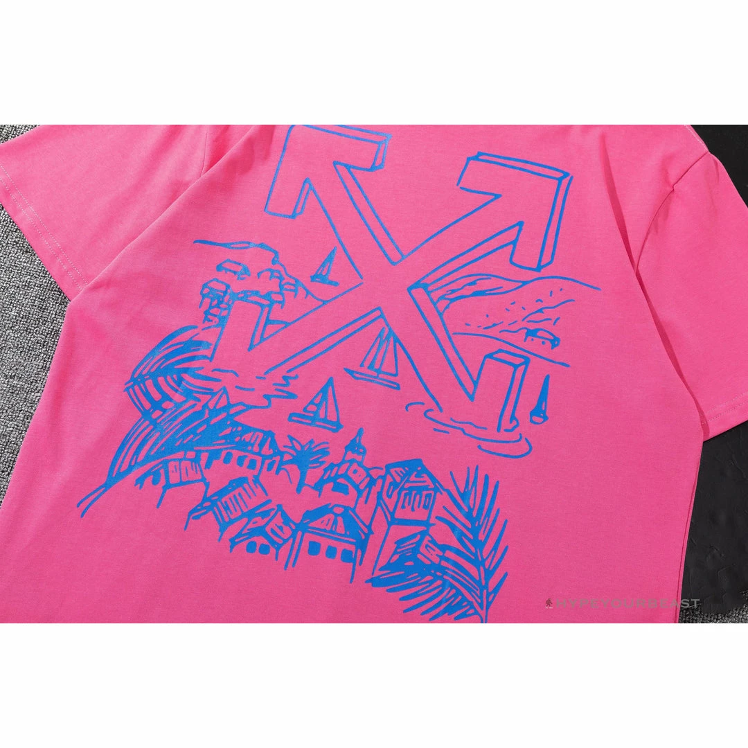Hypeyourbeast T-Shirts OFF-WHITE Tropical Landscape Tee Shirt 'PINK' 5 Hypeyourbeast T-Shirts OFF-WHITE Tropical Landscape Tee Shirt 'PINK'