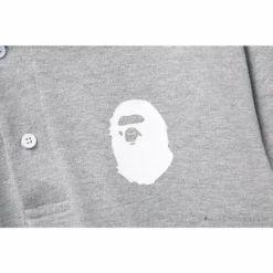 Hypeyourbeast BAPE Classic Ape Head Print Versatile Polo Shirt 'GREY'