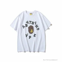 Hypeyourbeast BAPE Messy Letters Upside Down Little Ape Head Tee Shirt 'WHITE'