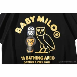 Hypeyourbeast BAPE Baby Milo Owl Bronzing Tee Shirt 'BLACK' 16 Hypeyourbeast BAPE Baby Milo Owl Bronzing Tee Shirt 'BLACK'