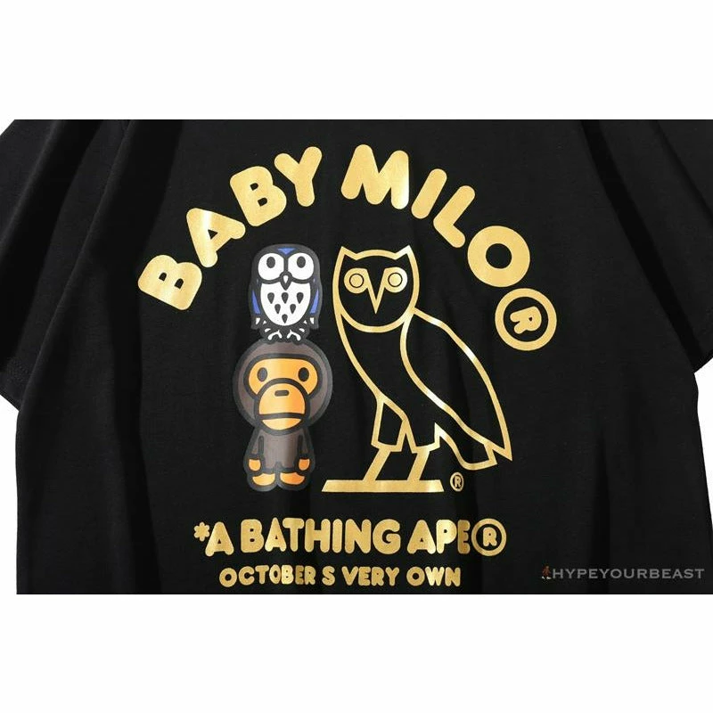 Hypeyourbeast BAPE Baby Milo Owl Bronzing Tee Shirt 'BLACK' 4 Hypeyourbeast BAPE Baby Milo Owl Bronzing Tee Shirt 'BLACK'