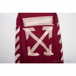 Hypeyourbeast OFF-WHITE Rubber Strip Arrow Hoodie 'WINE RED'