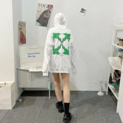 HypeYourBeast Off-White Green Hoodie - White Hoodies & Jackets
