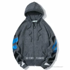 HypeYourBeast Hoodies & Jackets Off White Hoodie Grey Blue