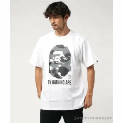 Hypeyourbeast BAPE Luminous Spots Camouflage Great Ape Man Black Head Cotton Short Sleeve Tee Shirt 'WHITE' Clothes 6 Hypeyourbeast BAPE Luminous Spots Camouflage Great Ape Man Black Head Cotton Short Sleeve Tee Shirt 'WHITE' Clothes