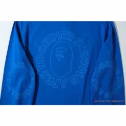Hypeyourbeast BAPE APES TOGETHER English Alphabet Ape Head Long Sleeve Shirt 'BLUE'