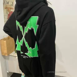HypeYourBeast Hoodies & Jackets Off-White Green Hoodie - Black 45 HypeYourBeast Hoodies & Jackets Off-White Green Hoodie - Black