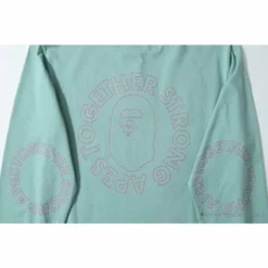 Hypeyourbeast BAPE APES TOGETHER English Alphabet Ape Head Long Sleeve Shirt 'MINT GREEN' Clothes