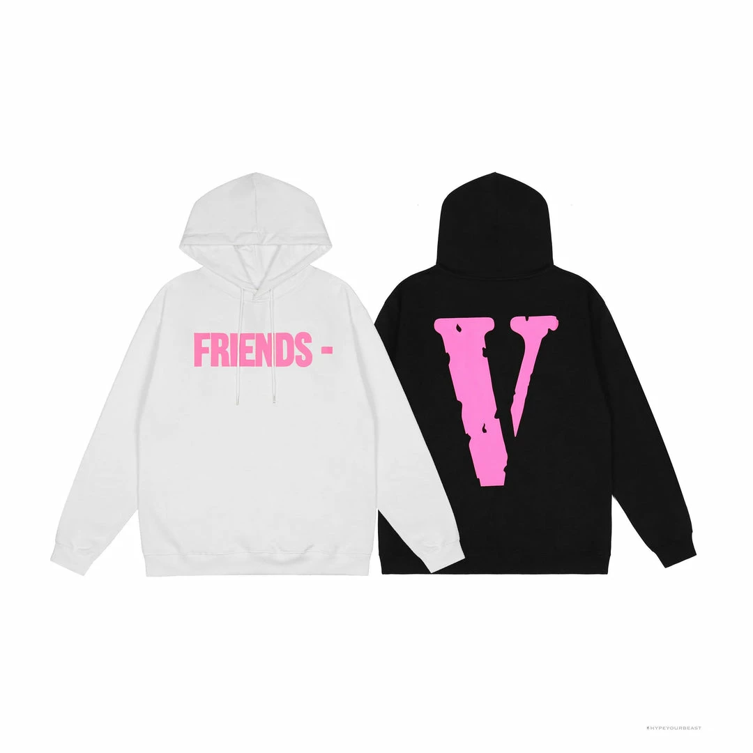 HypeYourBeast Hoodies & Jackets Vlone Hoodie White Pink 2 HypeYourBeast Hoodies & Jackets Vlone Hoodie White Pink
