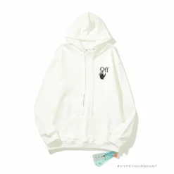 HypeYourBeast Off White Hoodie Skull White Hoodies & Jackets