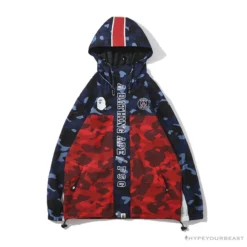 Hypeyourbeast Clothes BAPE X PSG Paris Saint-Germain Camouflage Blue-Red Hoodie