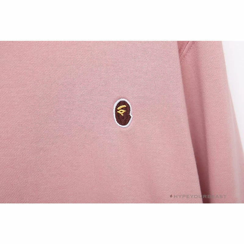 Hypeyourbeast BAPE Classic Ape Head Embroidered Long Sleeve Shirt 'PINK' Clothes 4 Hypeyourbeast BAPE Classic Ape Head Embroidered Long Sleeve Shirt 'PINK' Clothes